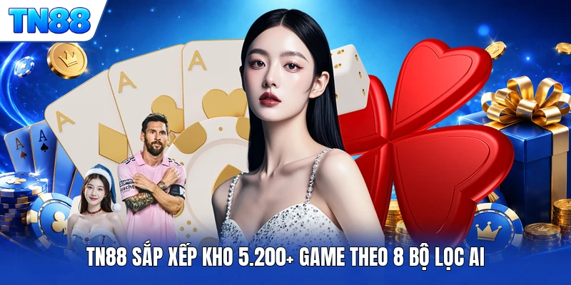 TN88 sắp xếp kho 5.200+ game theo 8 bộ lọc AI